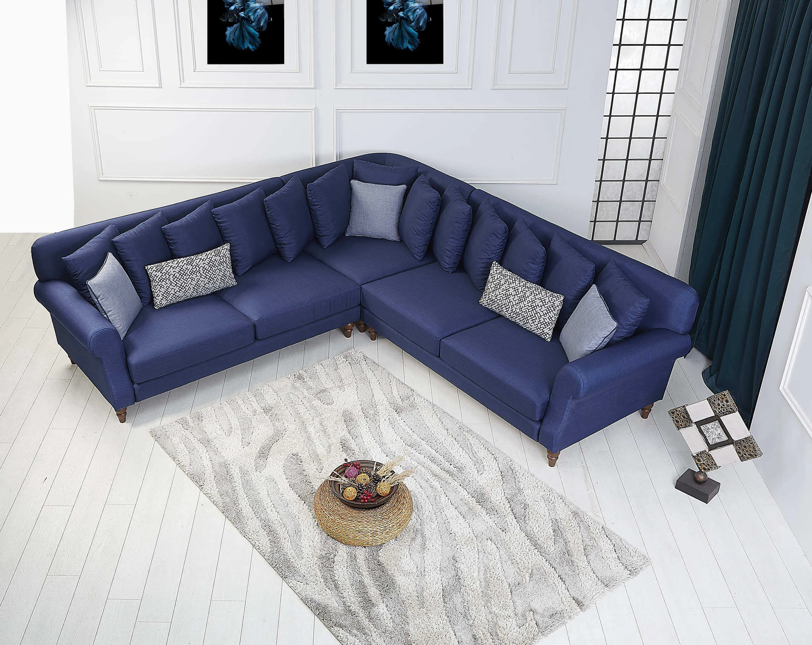 Rubeza Paula 2 Seater/Corner/2 Seater - Denim Blue