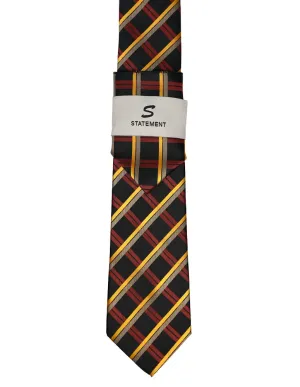 RUST PLAID 2 PC TIE & HANKIE SET
