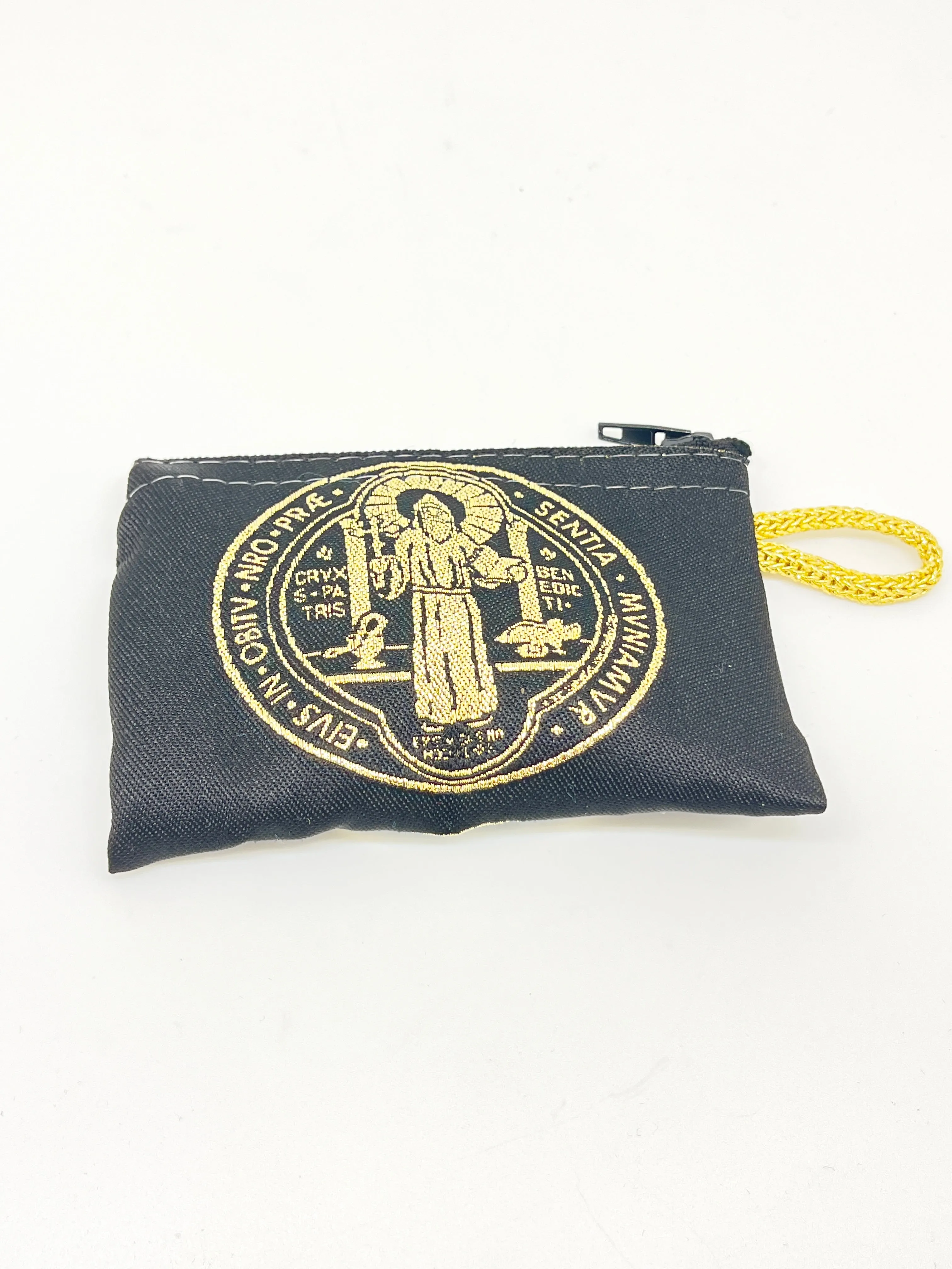 Saint Benedict Woven Tapestry Rosary Pouch Large 5 1/2"