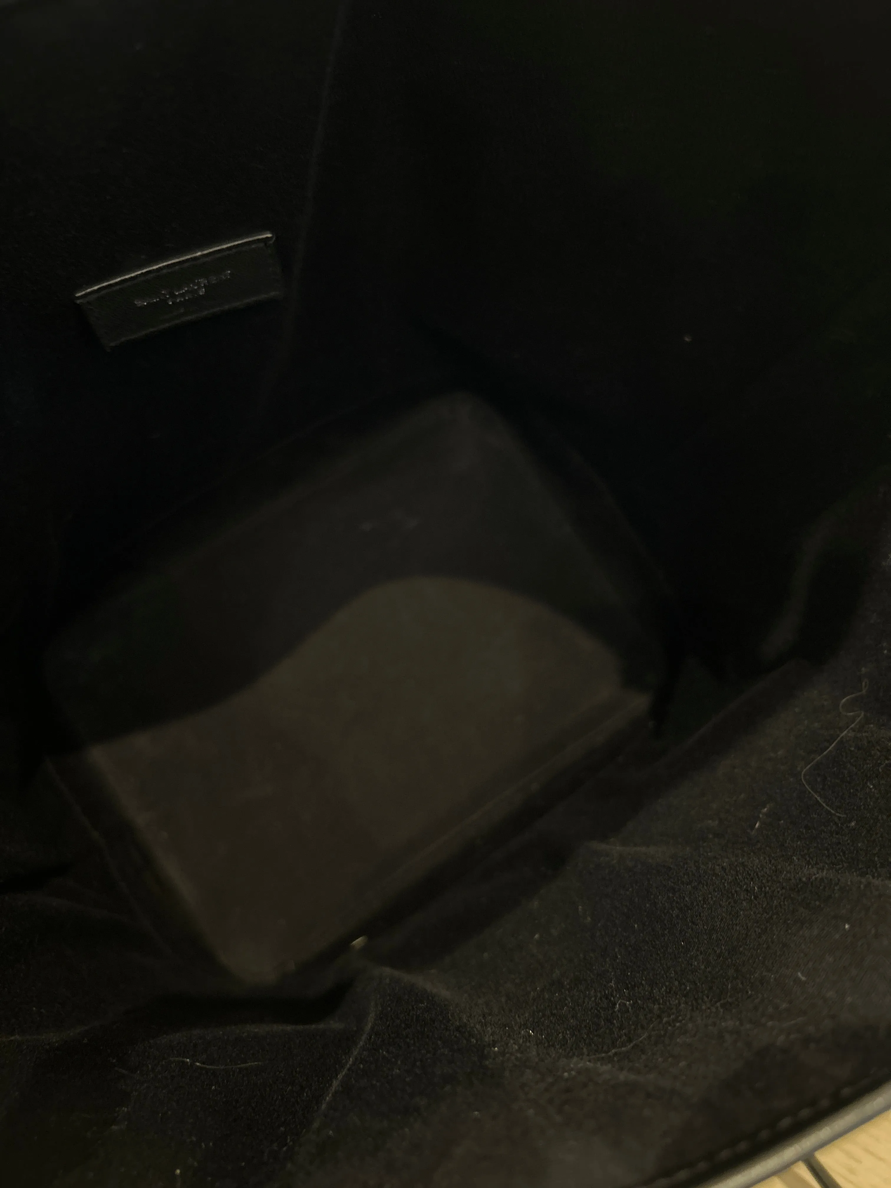 Saint Laurent Bag, Black Raffia & Leather Teddy Drawstring Tote Bag