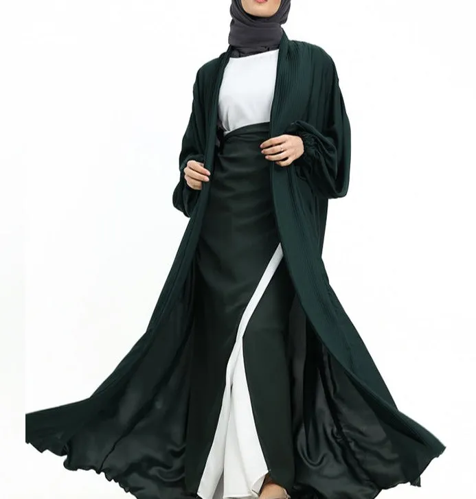 Saree Wrap Kimono - Bottle Green