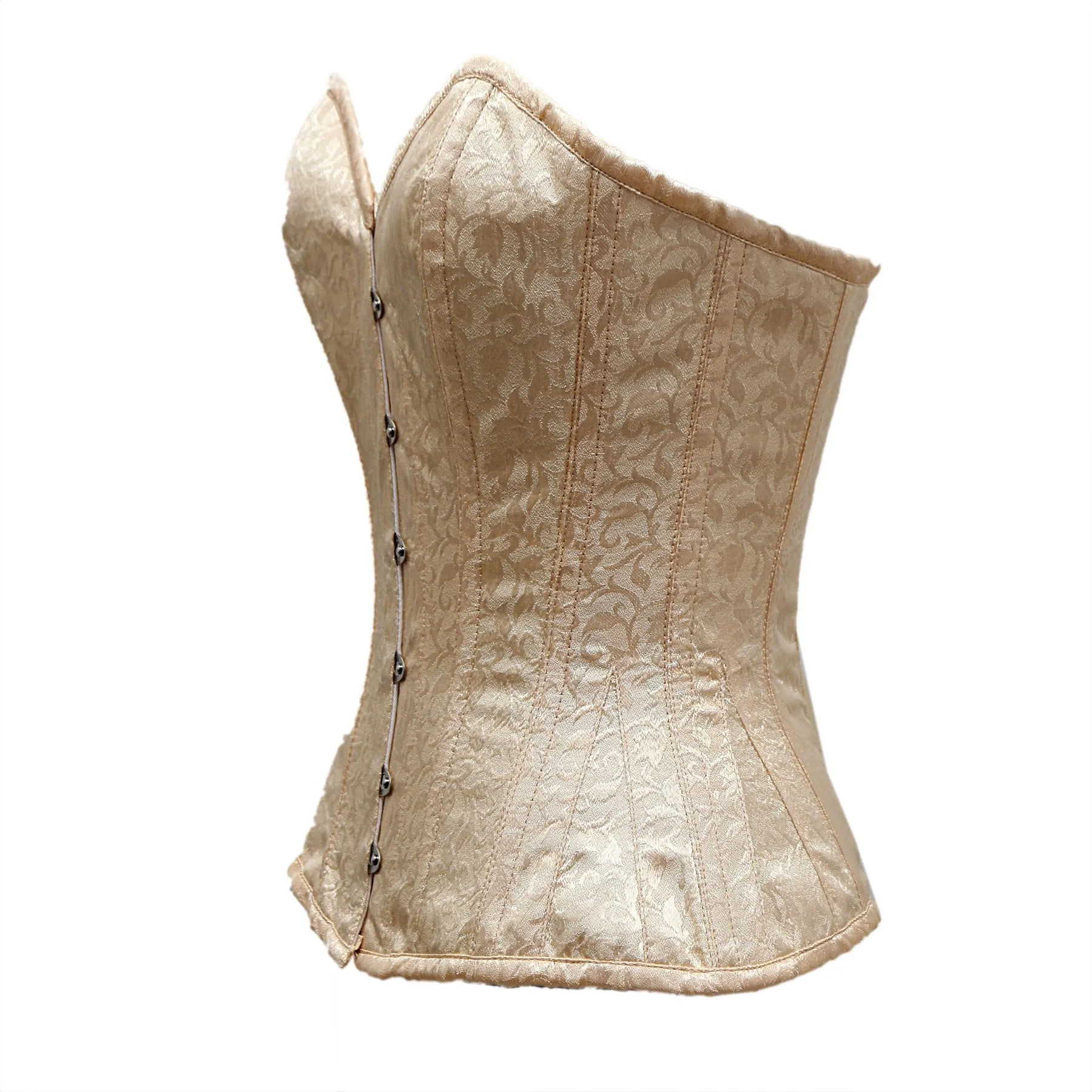 Sarsi Ivory Satin Brocade Overbust Corset