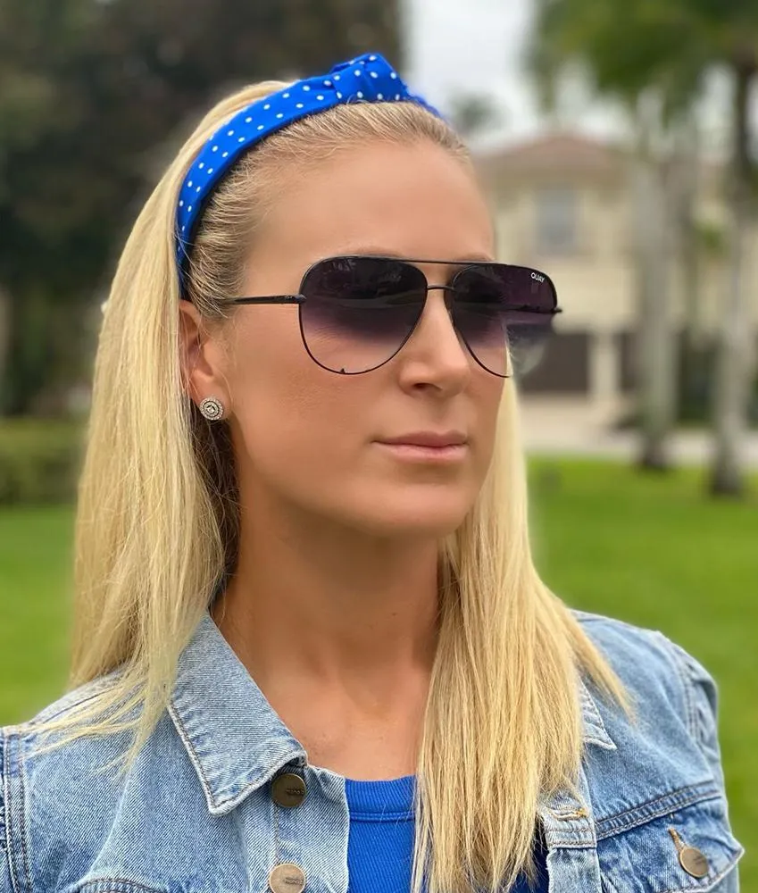 Scholastic Blue/White - Knotted Headband