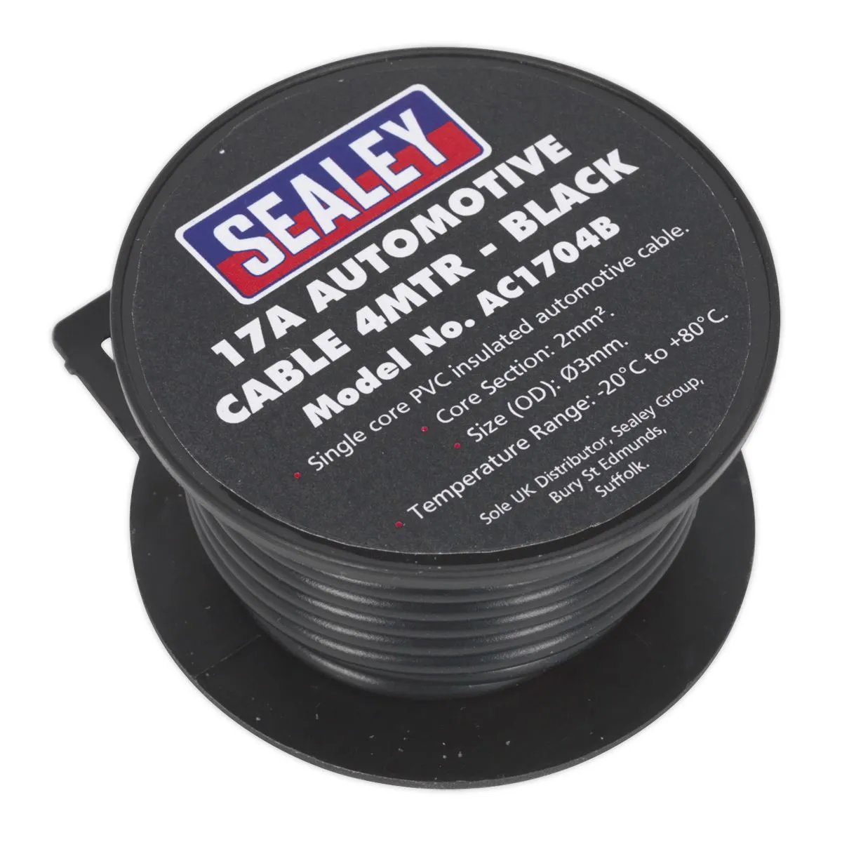 Sealey Automotive Cable Thick Wall 17A 4m Black