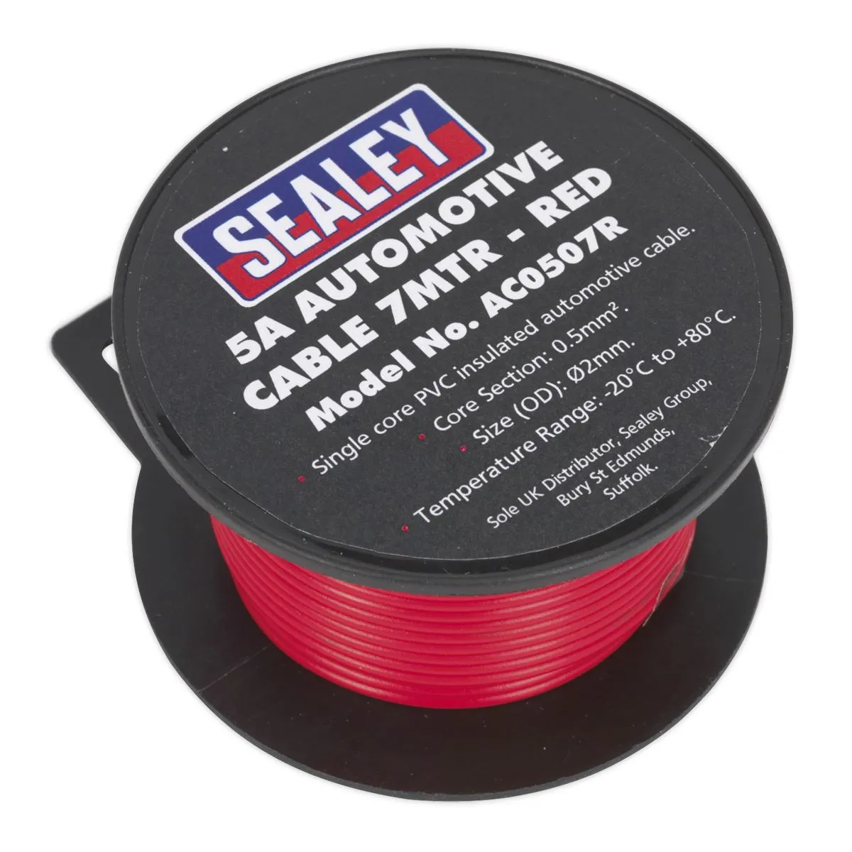 Sealey Automotive Cable Thick Wall 5A 7m Red