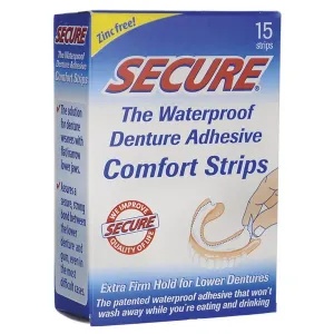 Secure Denture Adhesive Strips x 15