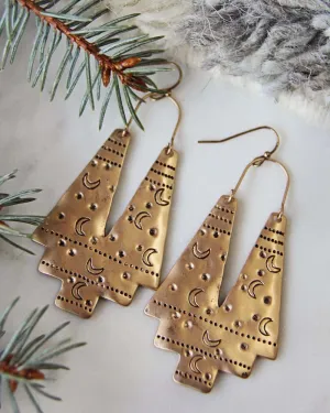 Shadow Moon Earrings in Soft Gold