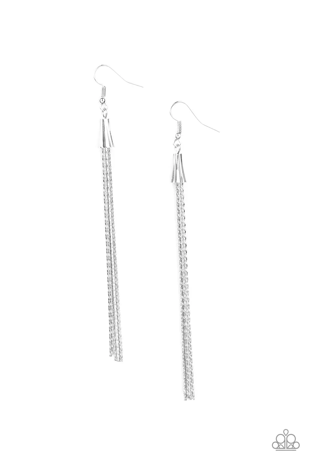 Shimmery Streamers - Silver Earring