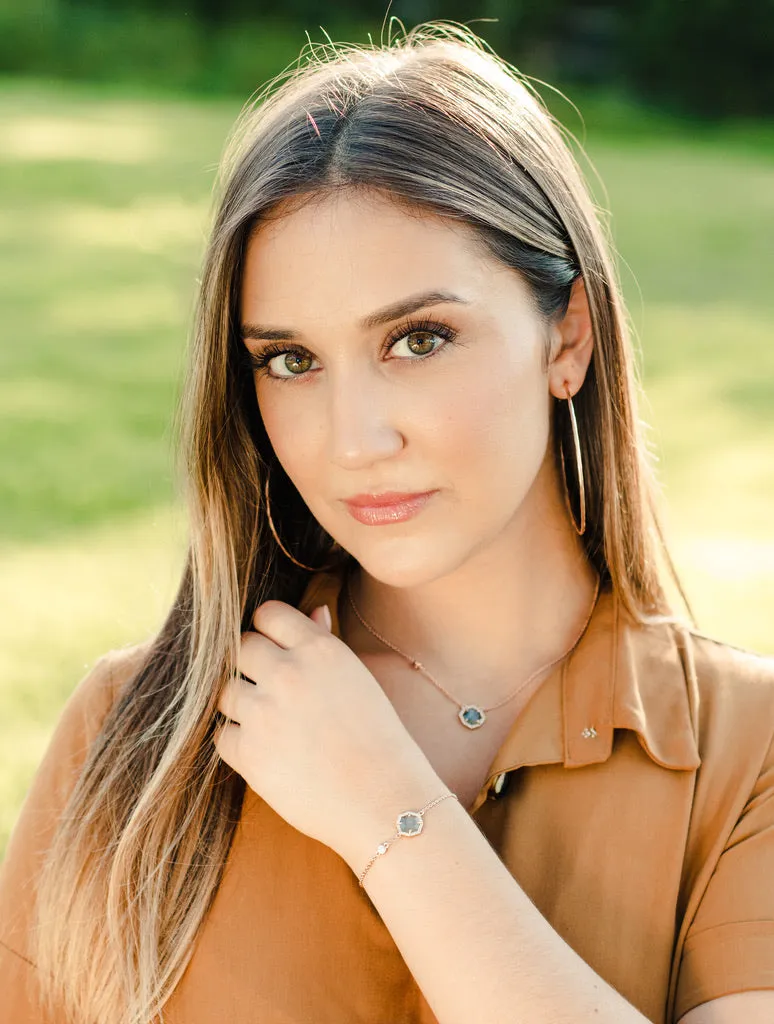 Signature Petite Labradorite Necklace in Rose Gold