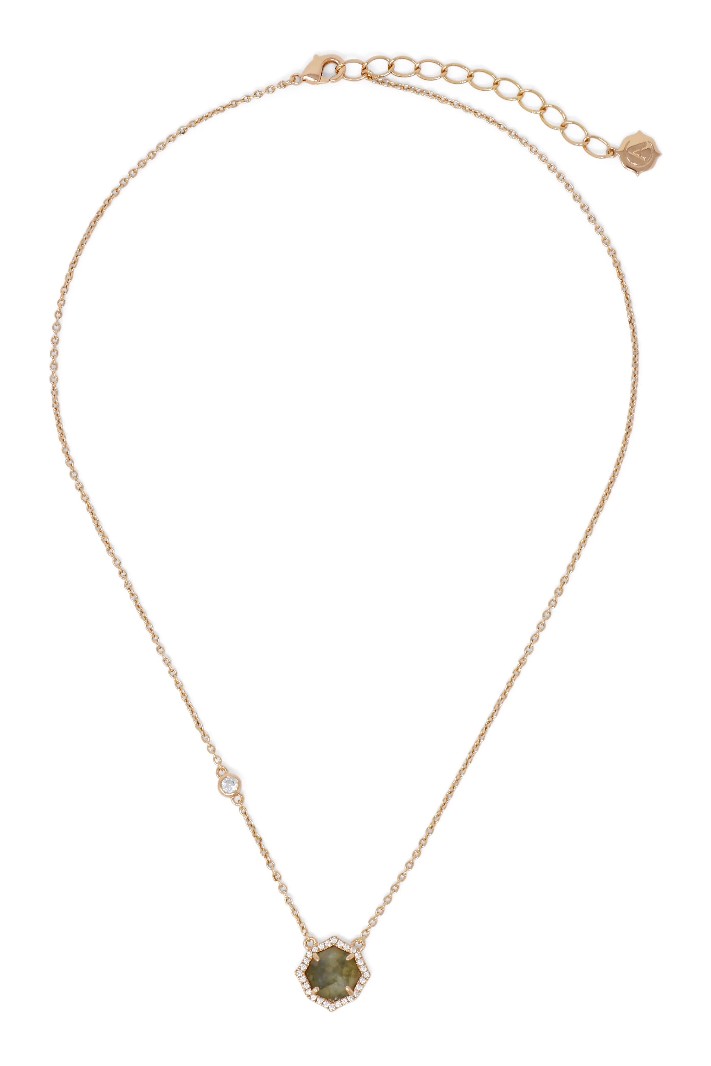 Signature Petite Labradorite Necklace in Rose Gold