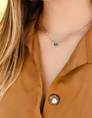 Signature Petite Labradorite Necklace in Rose Gold