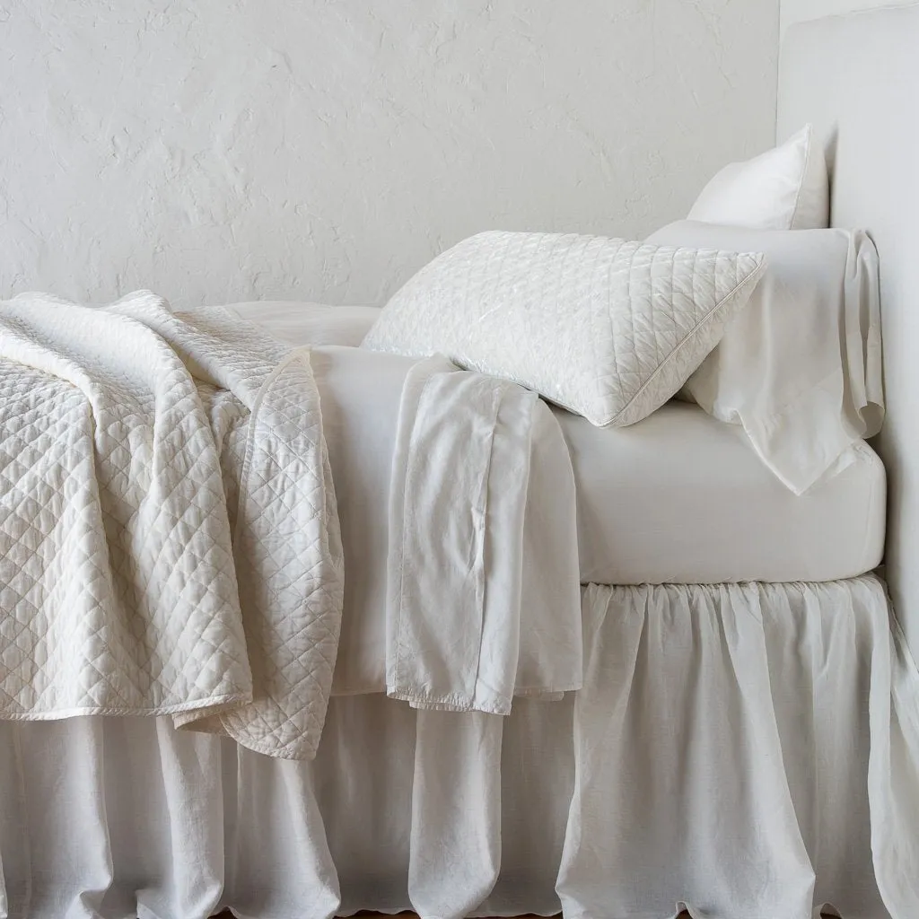 Silk Velvet Quilted Lumbar Pillow