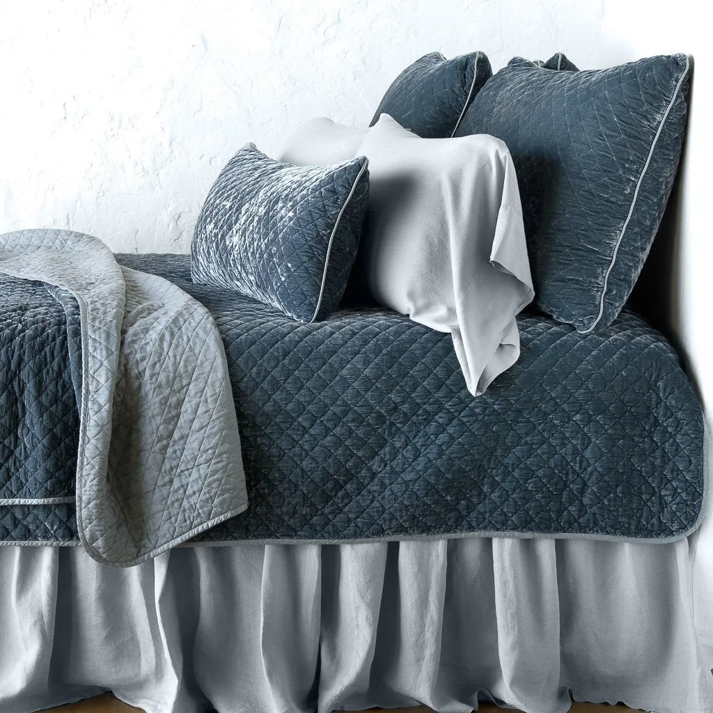 Silk Velvet Quilted Lumbar Pillow