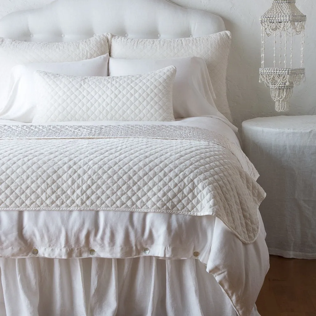 Silk Velvet Quilted Lumbar Pillow