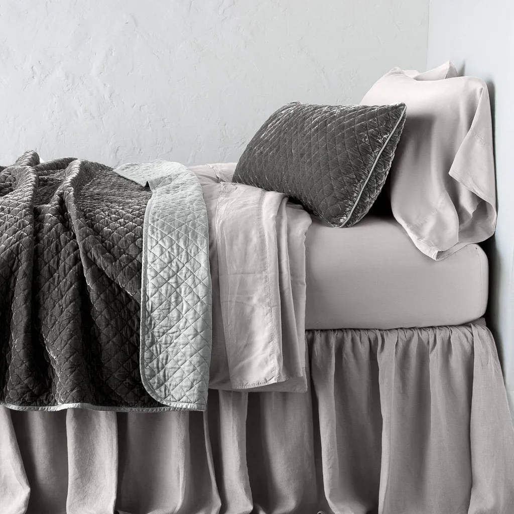 Silk Velvet Quilted Lumbar Pillow