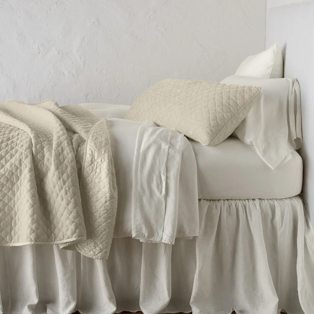 Silk Velvet Quilted Lumbar Pillow