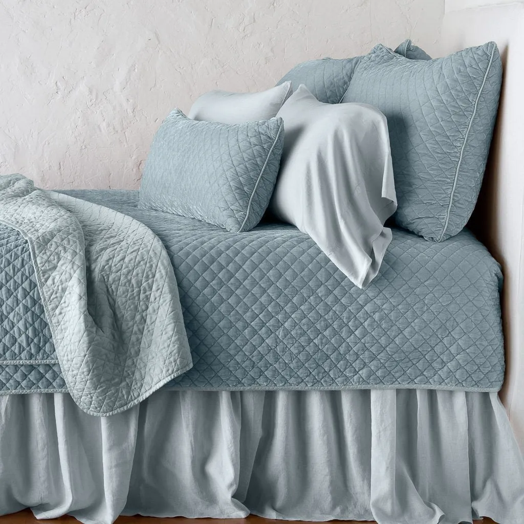 Silk Velvet Quilted Lumbar Pillow