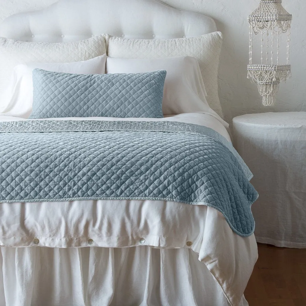 Silk Velvet Quilted Lumbar Pillow
