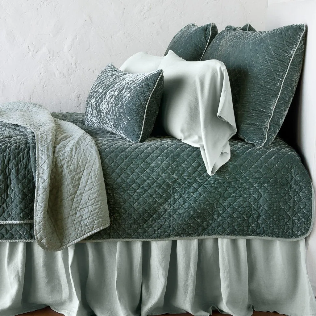 Silk Velvet Quilted Lumbar Pillow