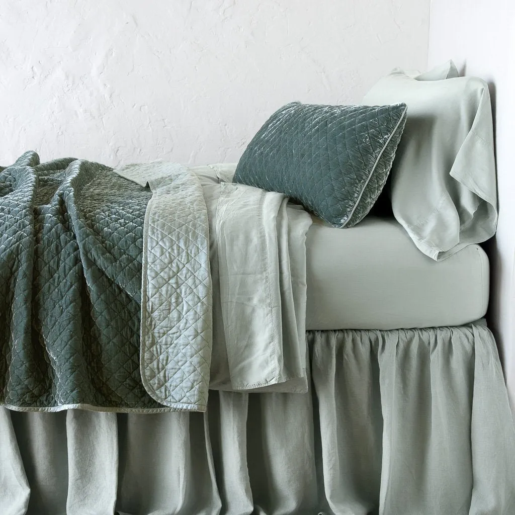 Silk Velvet Quilted Lumbar Pillow