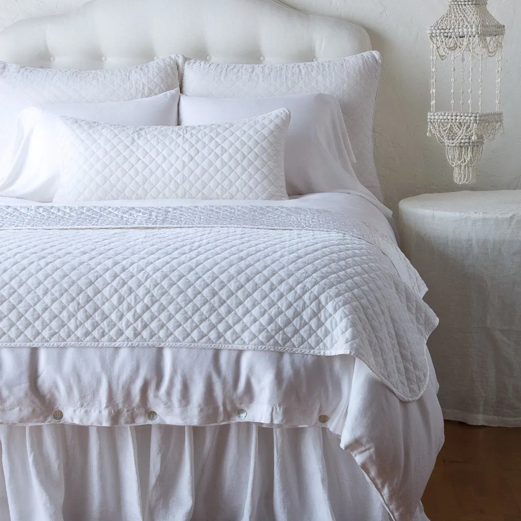 Silk Velvet Quilted Lumbar Pillow
