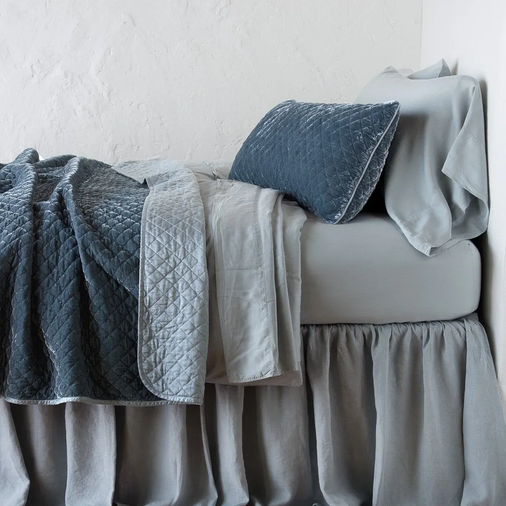 Silk Velvet Quilted Lumbar Pillow