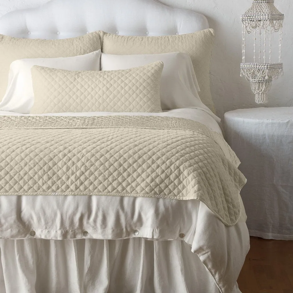 Silk Velvet Quilted Lumbar Pillow