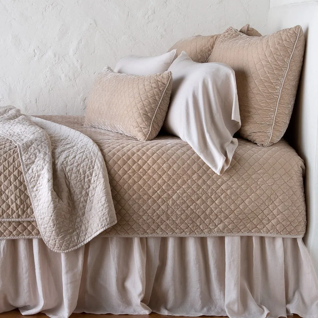 Silk Velvet Quilted Lumbar Pillow
