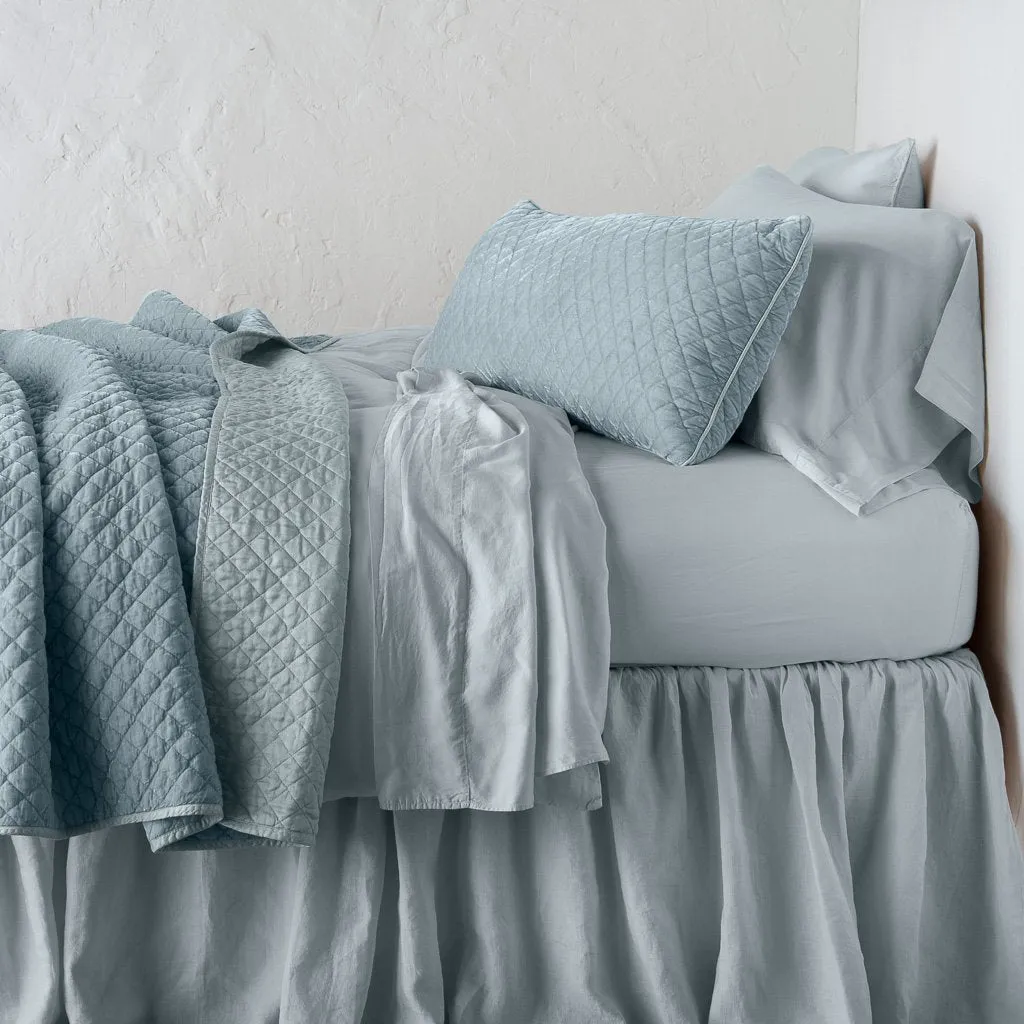 Silk Velvet Quilted Lumbar Pillow