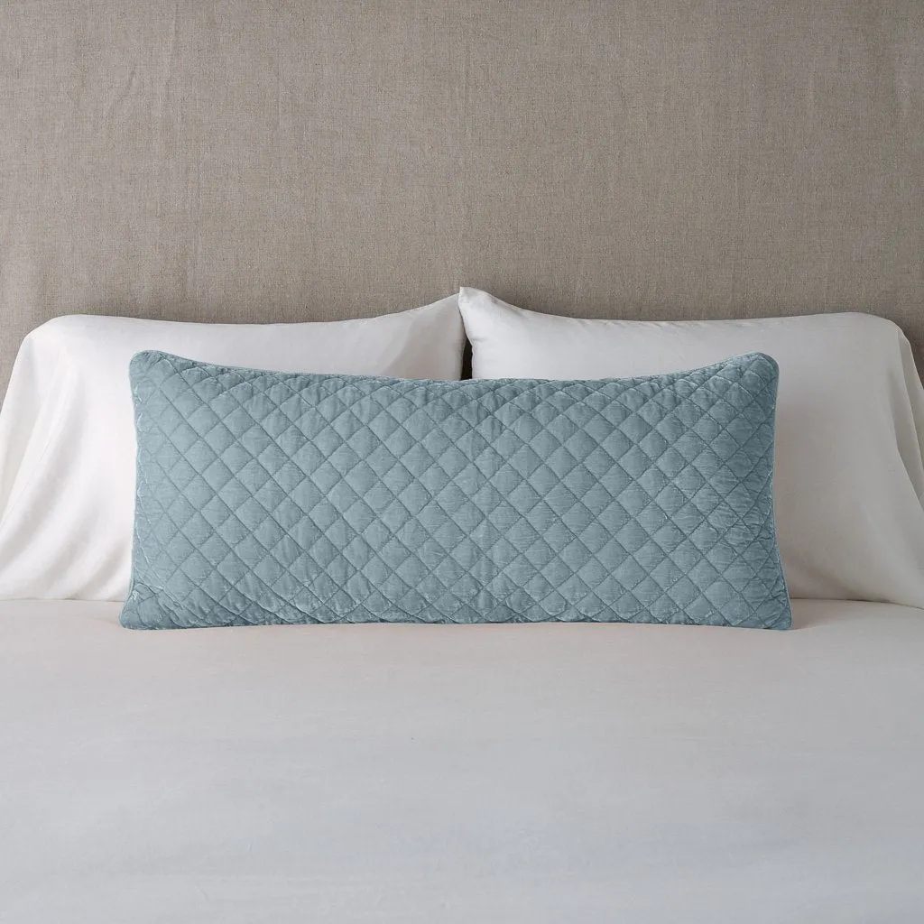 Silk Velvet Quilted Lumbar Pillow