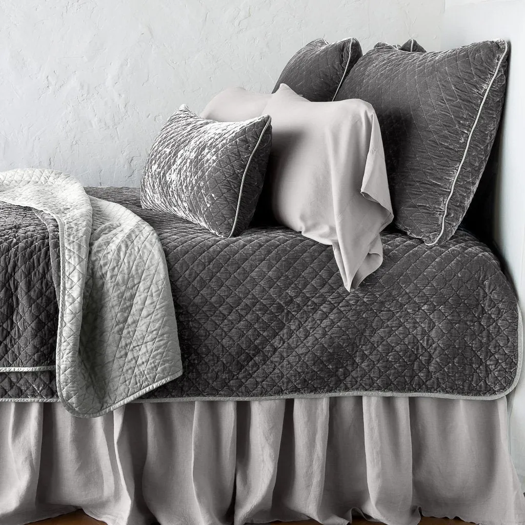 Silk Velvet Quilted Lumbar Pillow