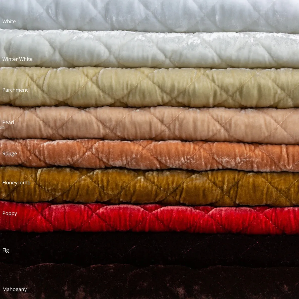 Silk Velvet Quilted Royal Sham - Winter White