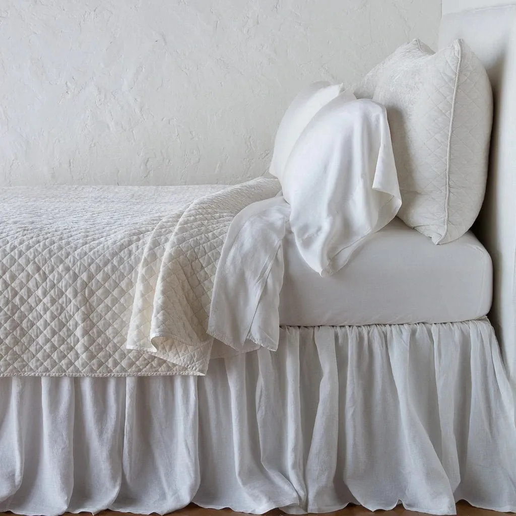 Silk Velvet Quilted Royal Sham - Winter White