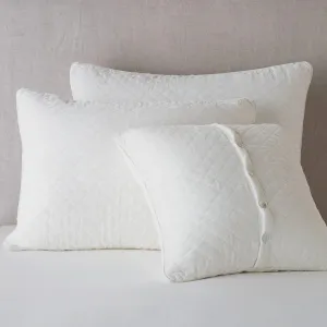Silk Velvet Quilted Royal Sham - Winter White