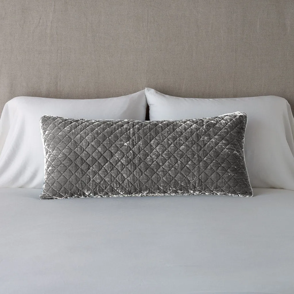Silk Velvet Quilted Throw Pillow