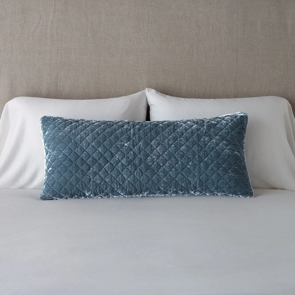 Silk Velvet Quilted Throw Pillow