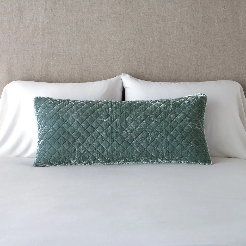 Silk Velvet Quilted Throw Pillow