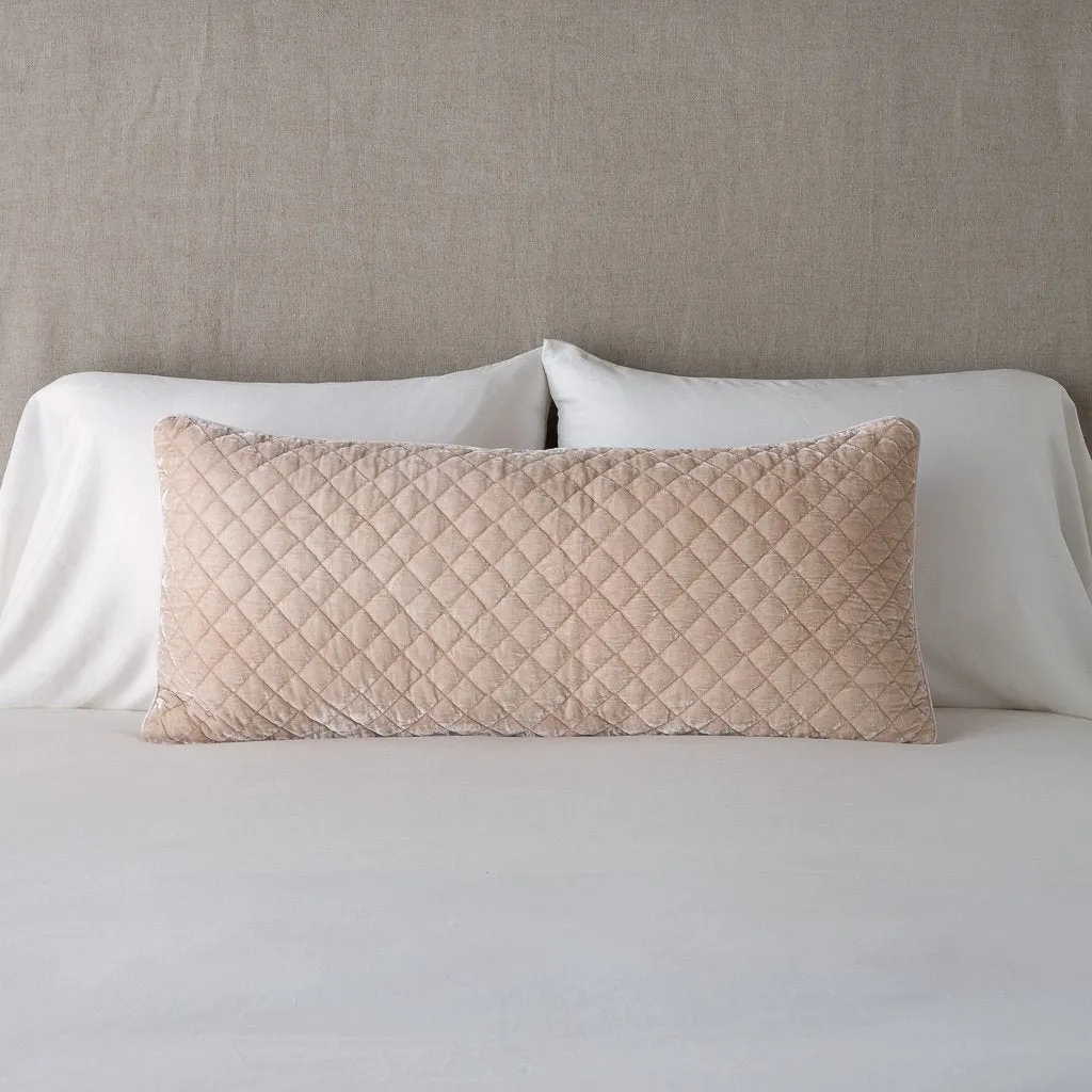 Silk Velvet Quilted Throw Pillow