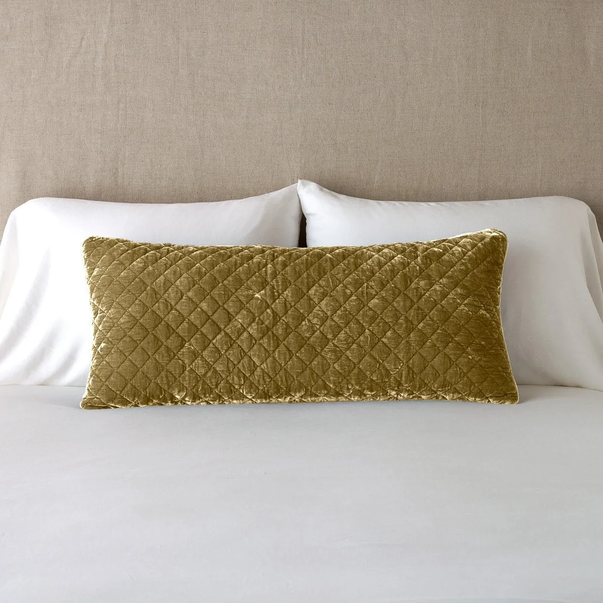Silk Velvet Quilted Throw Pillow