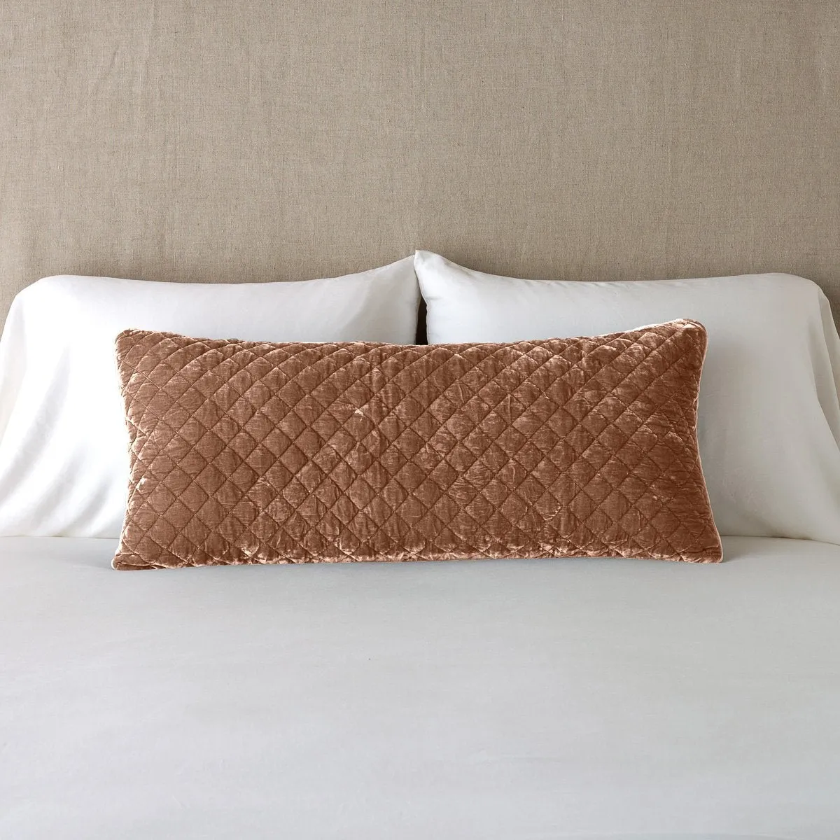 Silk Velvet Quilted Throw Pillow