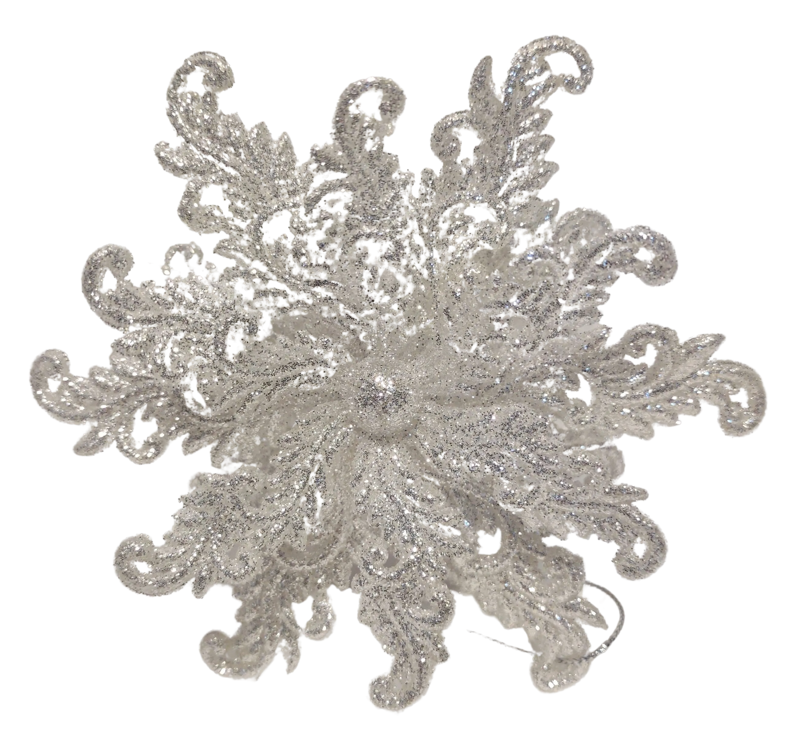 Silver Glitter Snowflake Ornaments Assortment