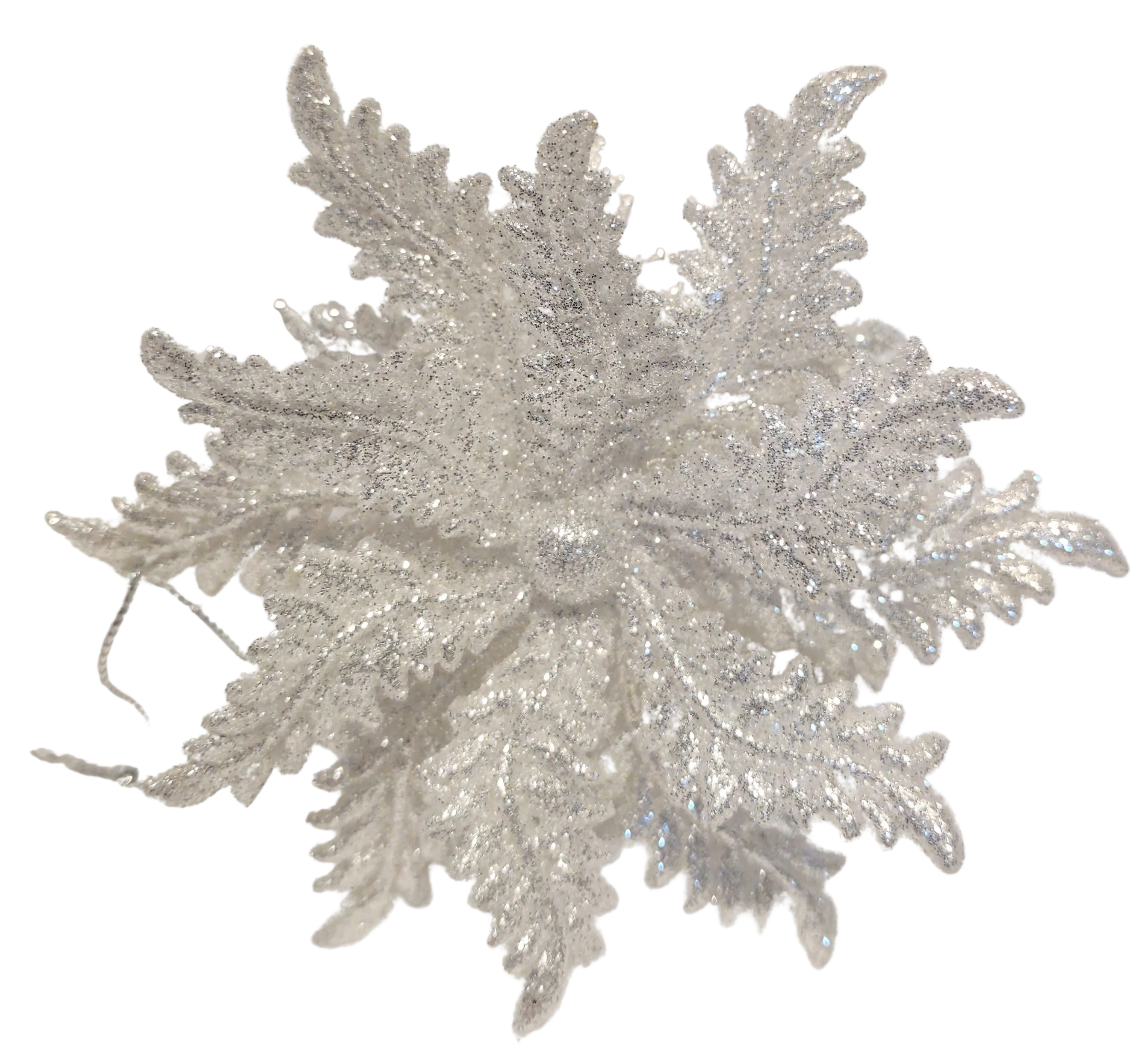 Silver Glitter Snowflake Ornaments Assortment