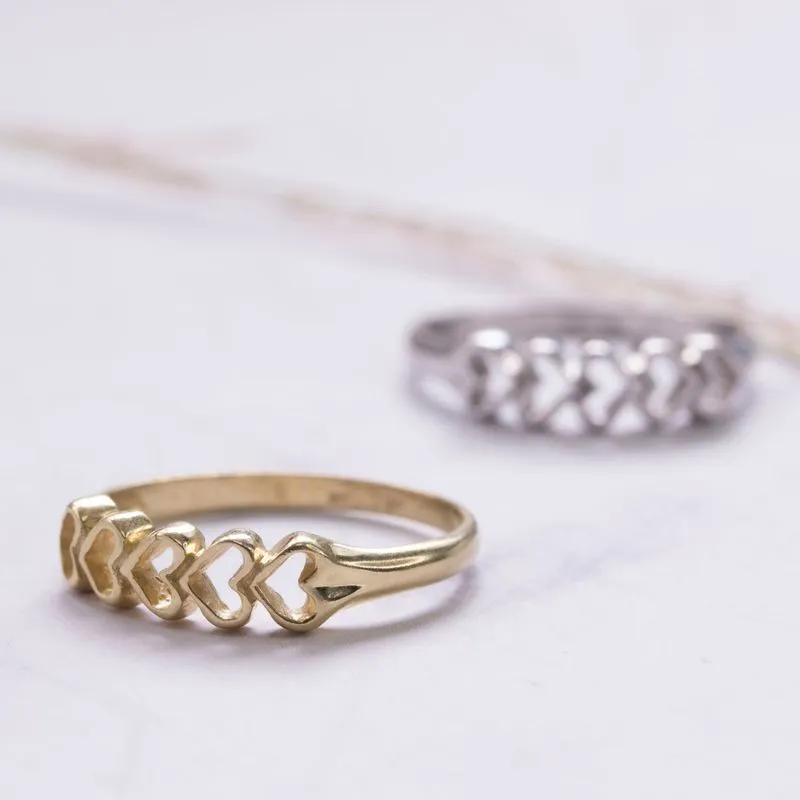 Silver ring thick hammered