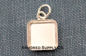 Silver Square Bezel Pendant Blank Mounting