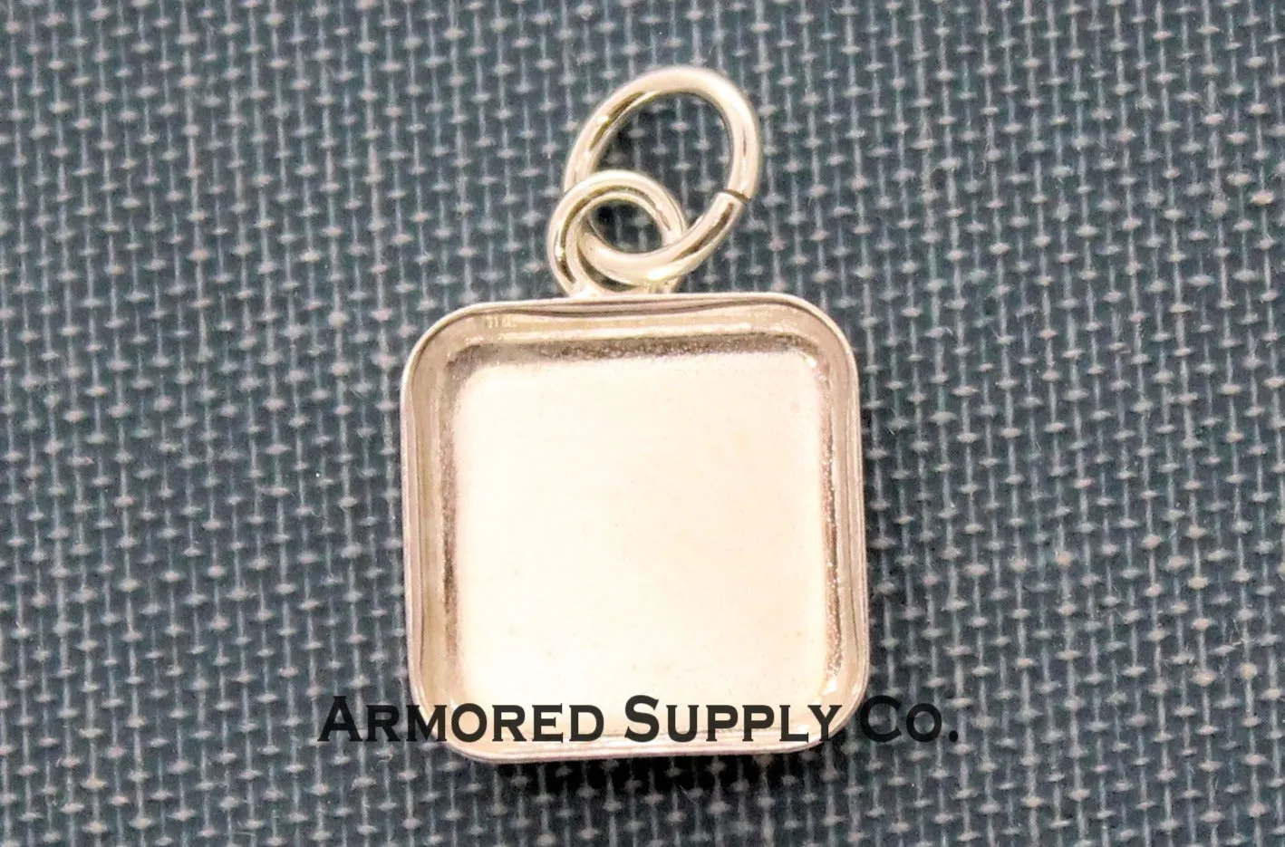 Silver Square Bezel Pendant Blank Mounting