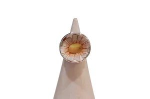 Size 7 Round Muted Flower Ring