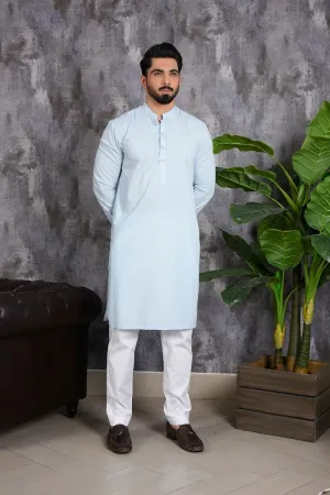 SKY TEXTURED QAFTAN KURTA