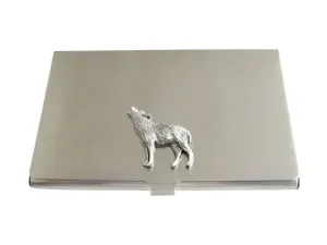 Small Textured Wolf Business Card Holder
