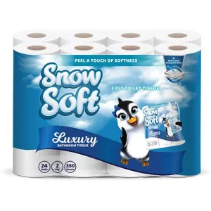 Snow Soft 2 Ply Toilet Paper 350 Sheets 24 Pack 2-001