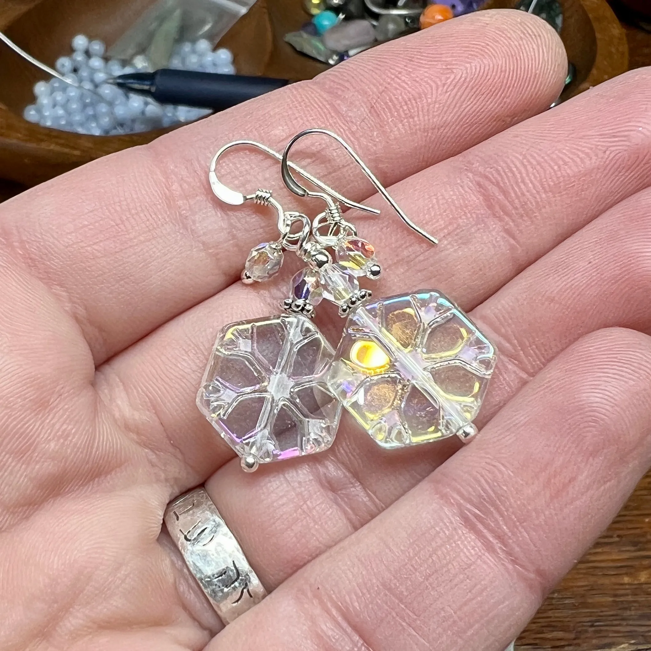 Snowflake Baubles - LAST PAIR!